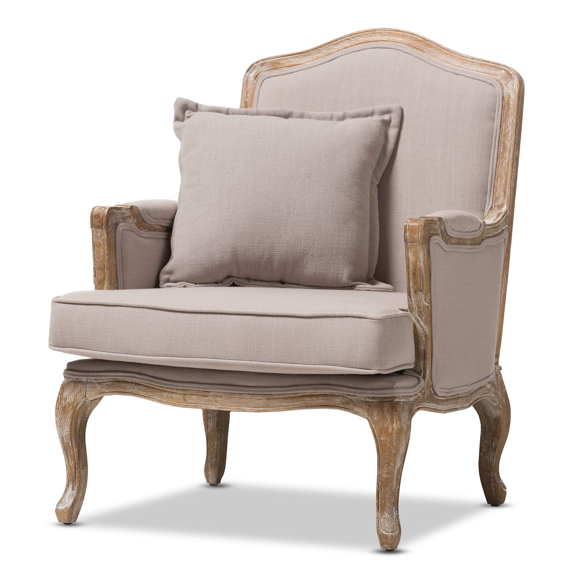 Baxton Studio Constanza Accent Chair, 29.25Lx29Wx37.25H, Beige
